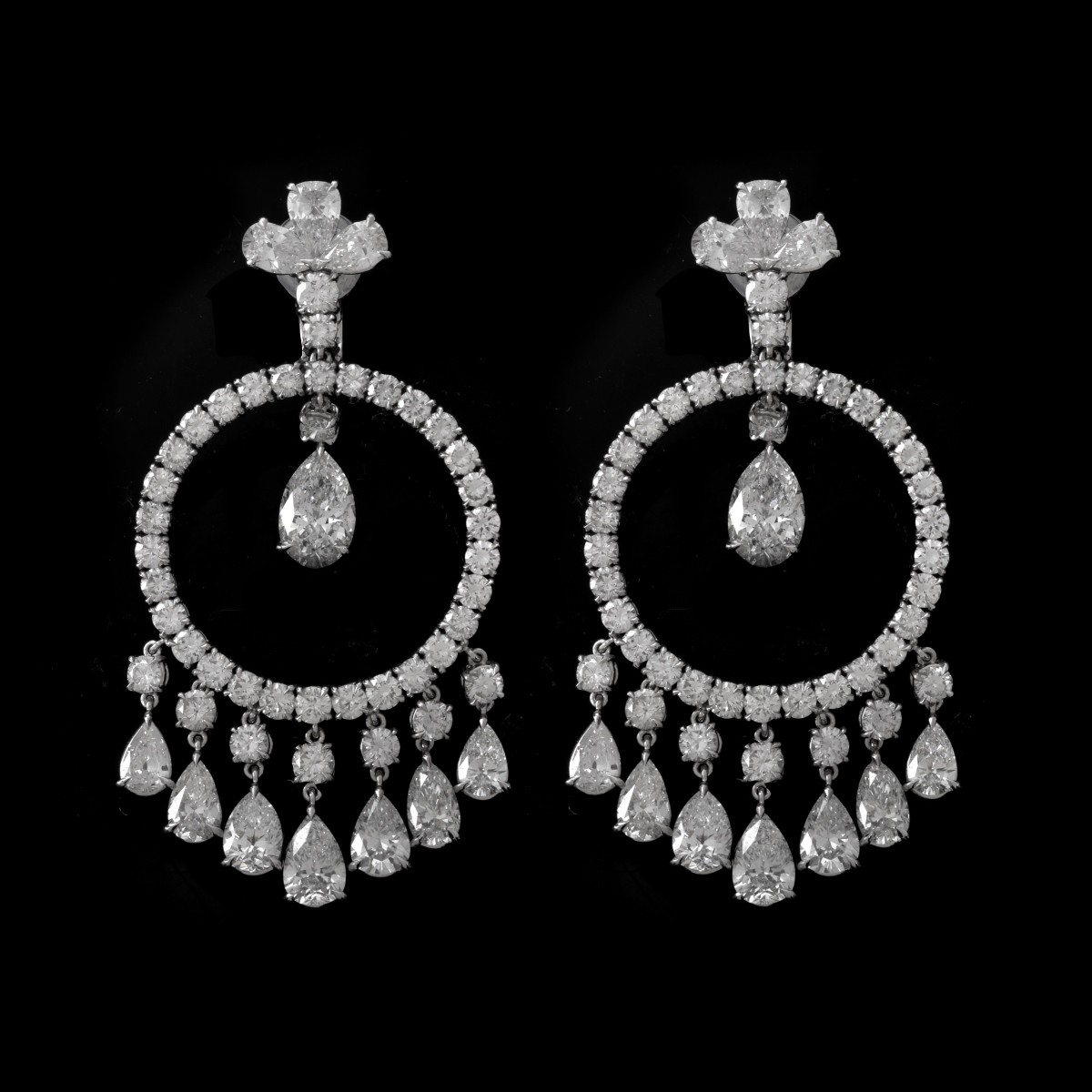 36.0ct TW Diamond and Platinum Earrings