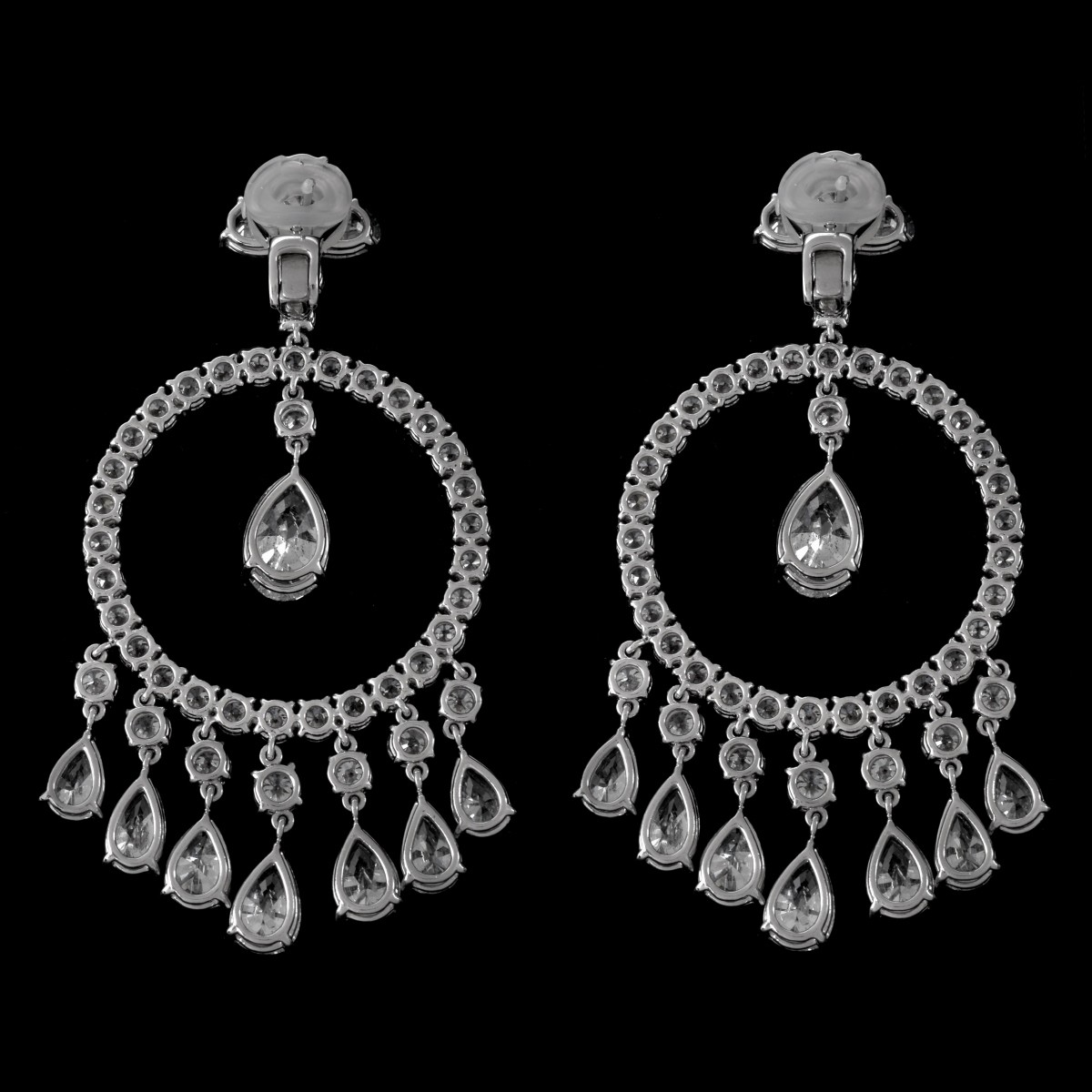 36.0ct TW Diamond and Platinum Earrings