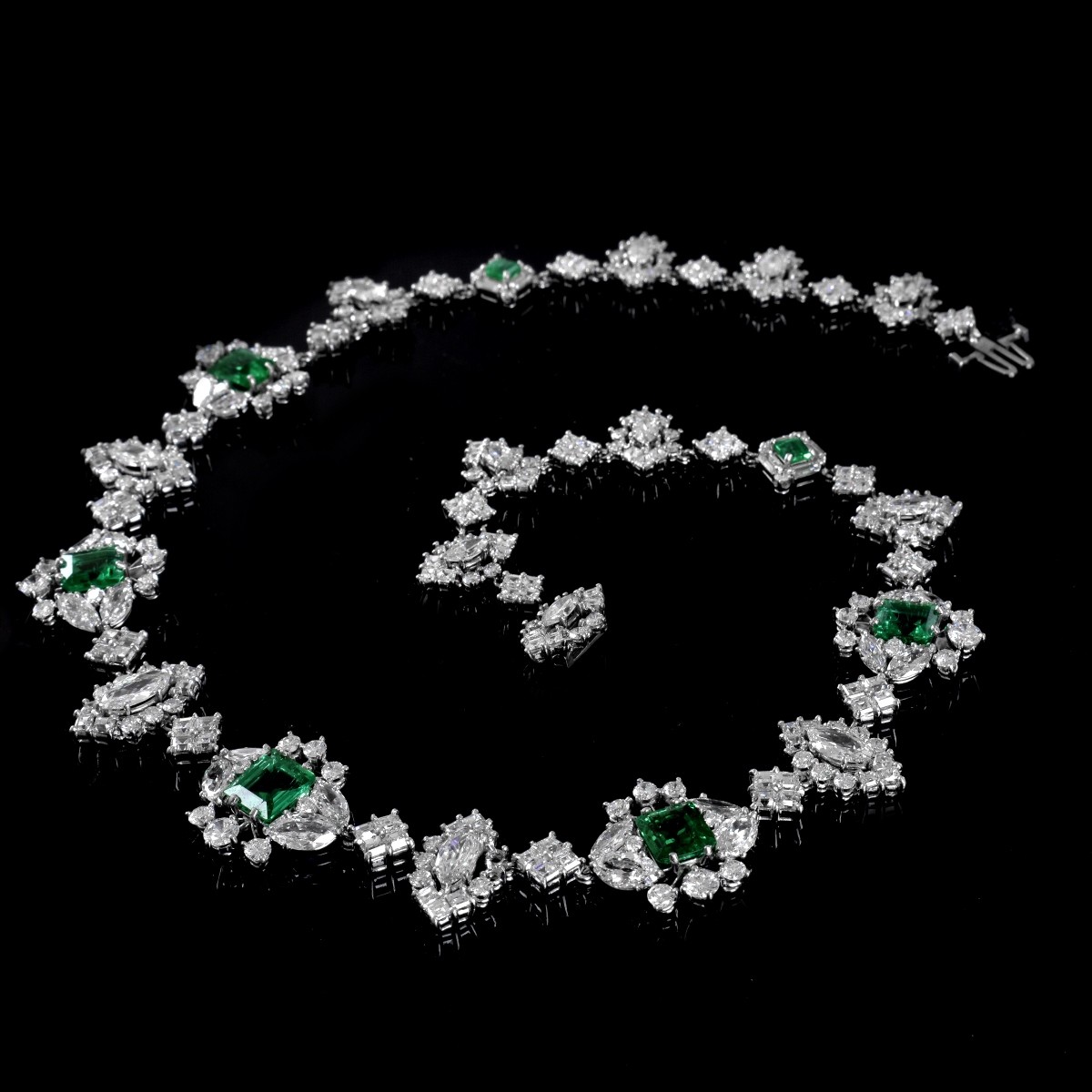 Emerald, Diamond and Platinum Necklace