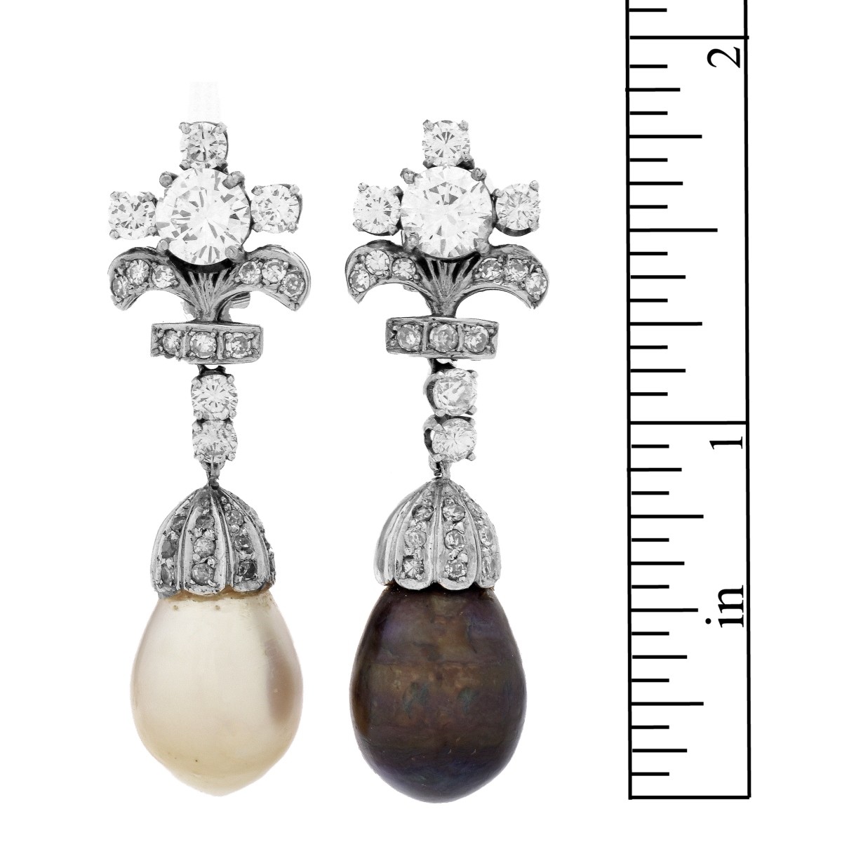 Pearl, Diamond and 18K Gold Earrings