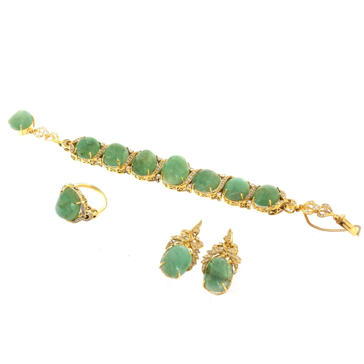 Emerald, Diamond and 14K Suite