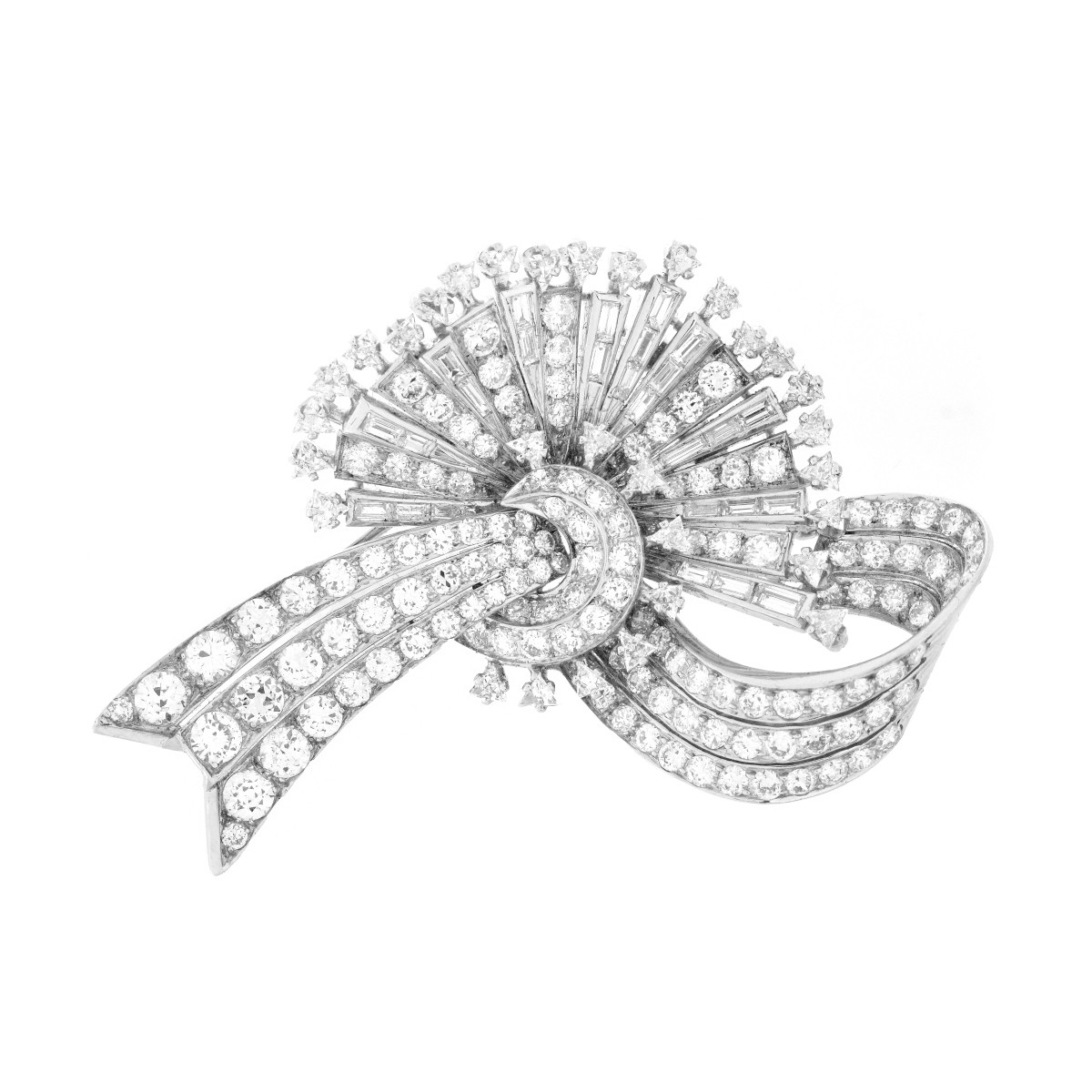 1950s Diamond and Platinum Brooch