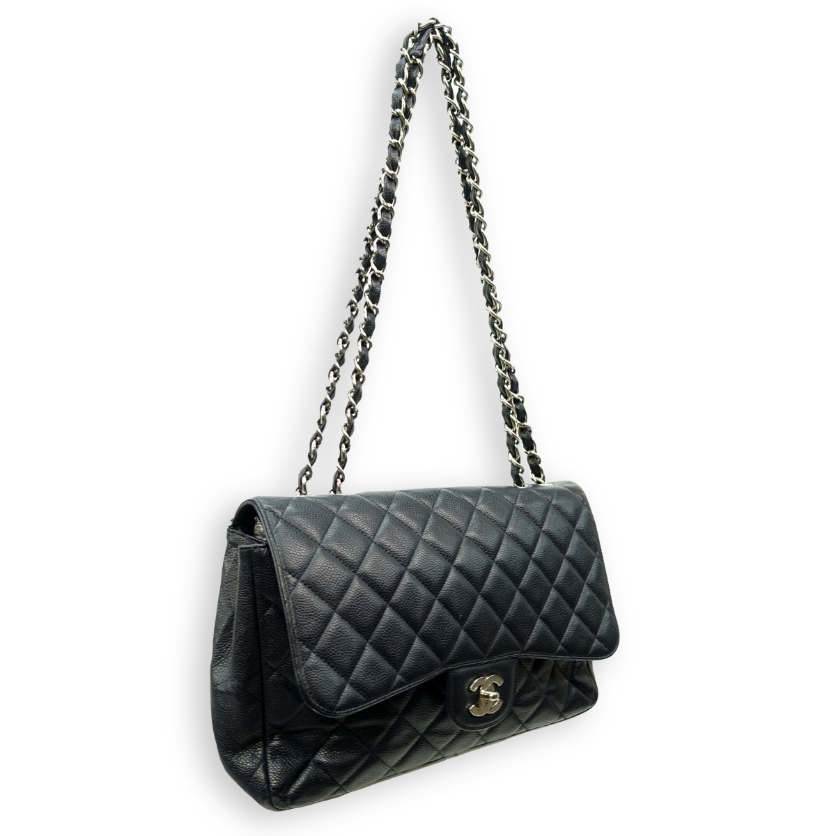 Chanel Jumbo Navy Blue Quilted Purse