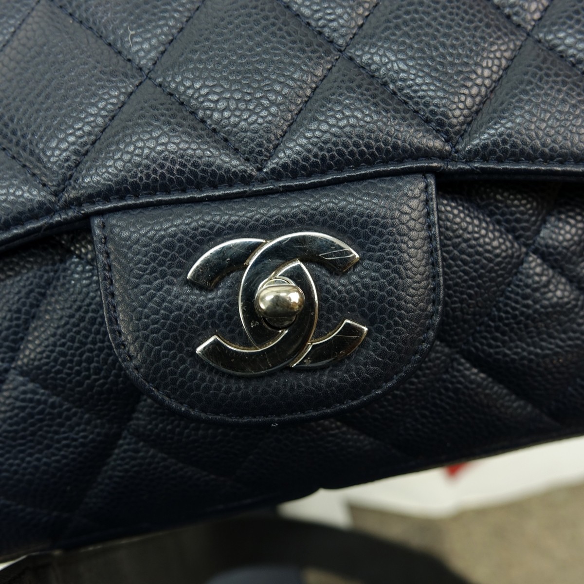 Chanel Jumbo Navy Blue Quilted Purse