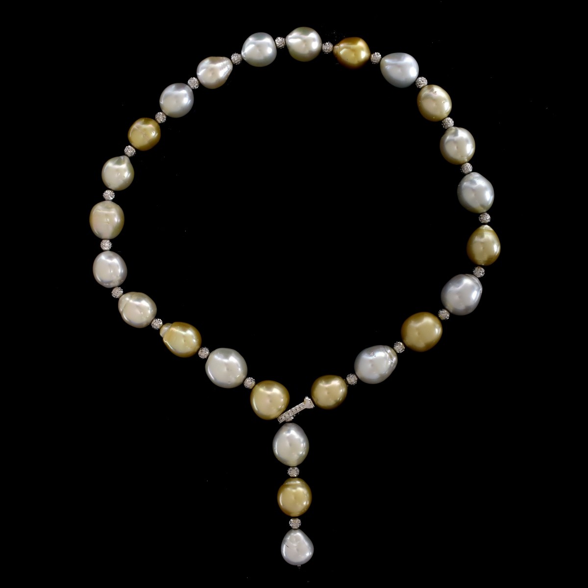 Pearl, Diamond and 18K Necklace