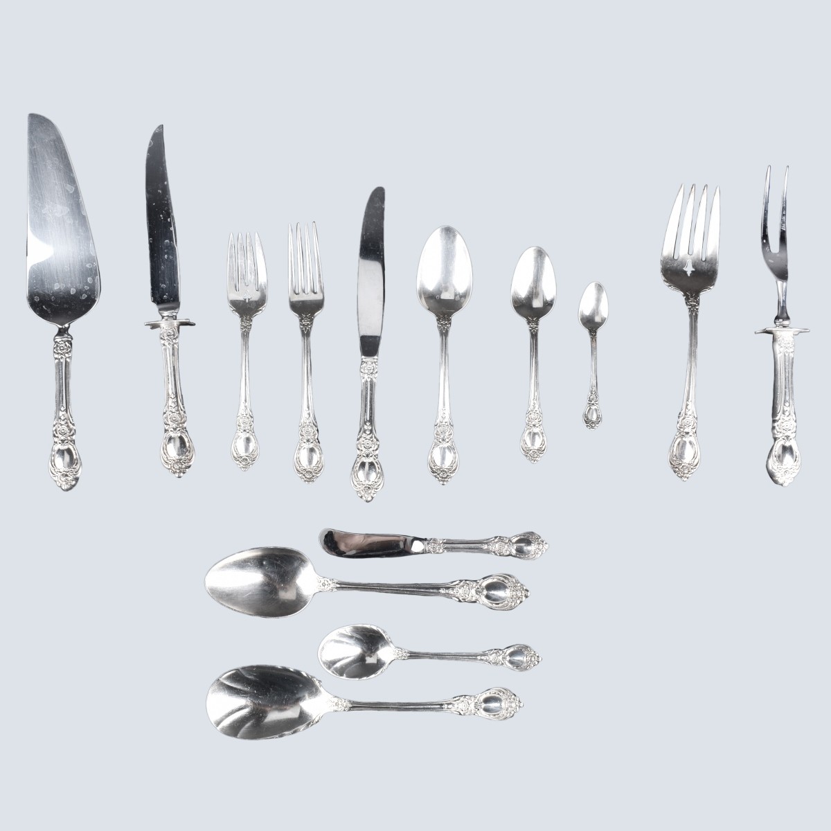 56 pcs Heirloom Sterling Stanton Hall Flatware Set