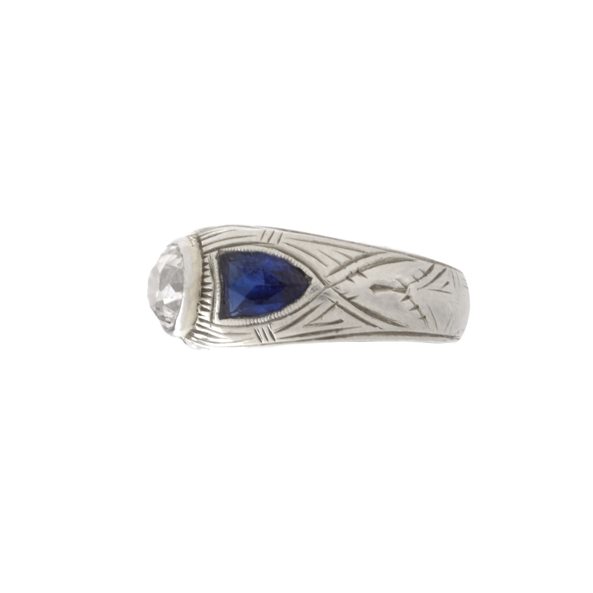 Diamond, Sapphire 14K Ring