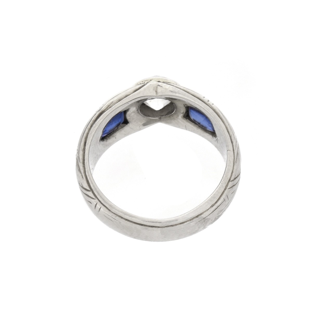 Diamond, Sapphire 14K Ring