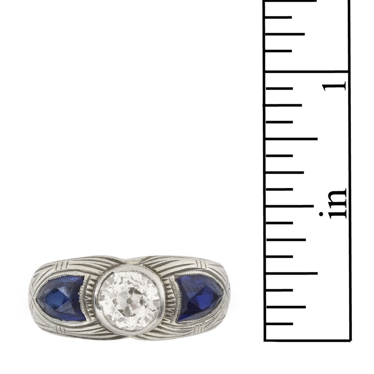 Diamond, Sapphire 14K Ring