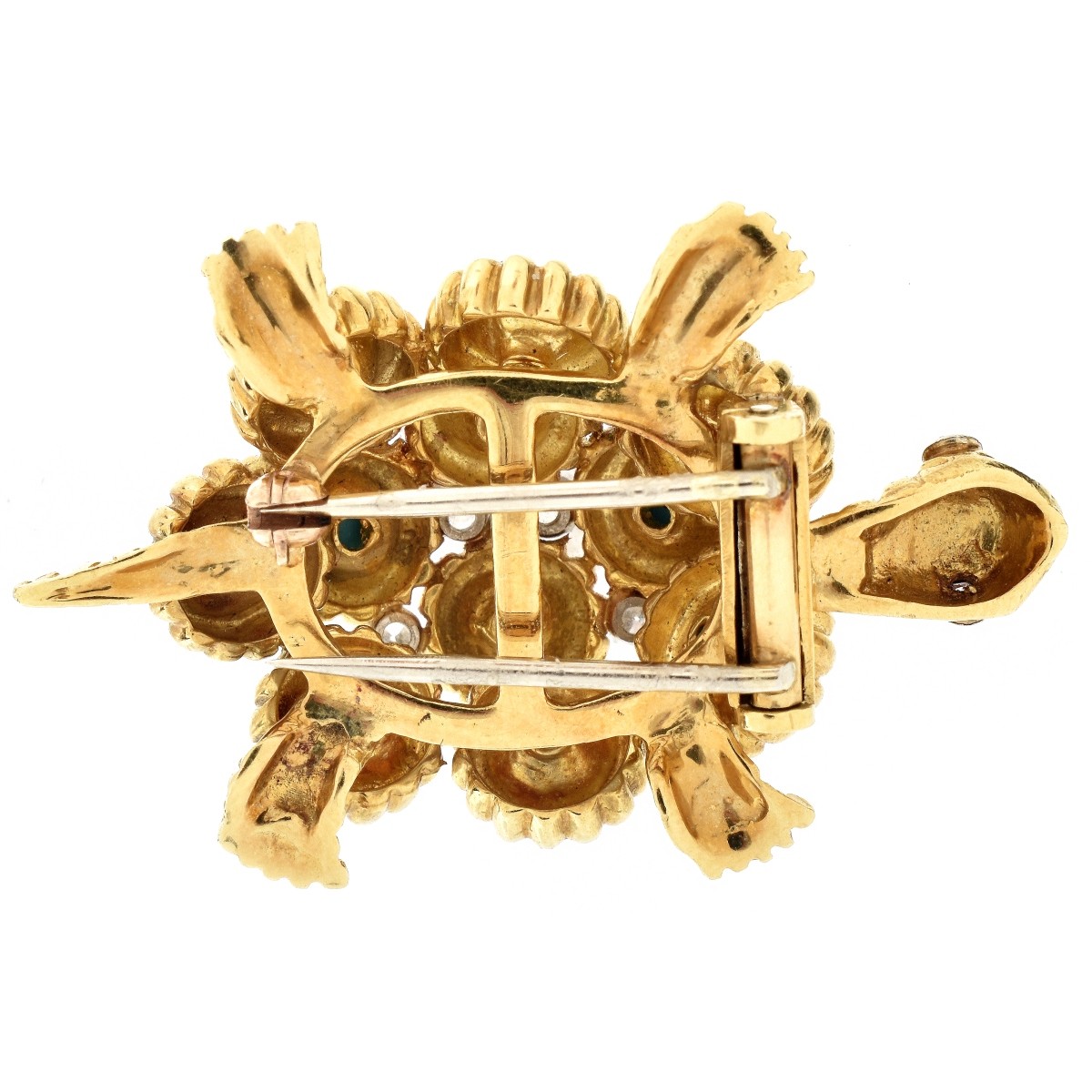 Vintage 18K Gold Turtle Brooch