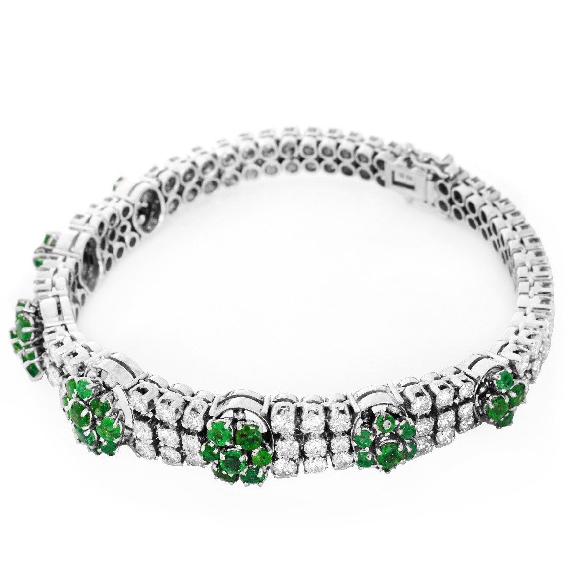 Diamond, Emerald and 18K Bracelet