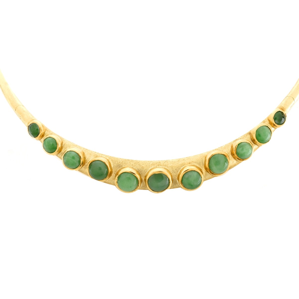 Italian Jade and 14K Choker Necklace