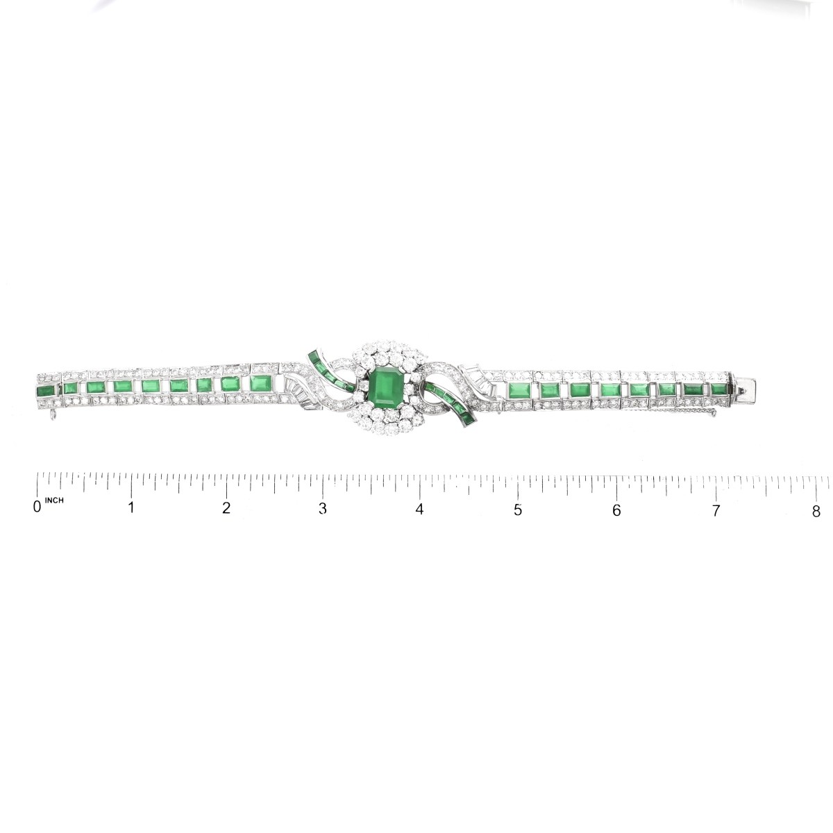 Art Deco Diamond and Emerald Bracelet