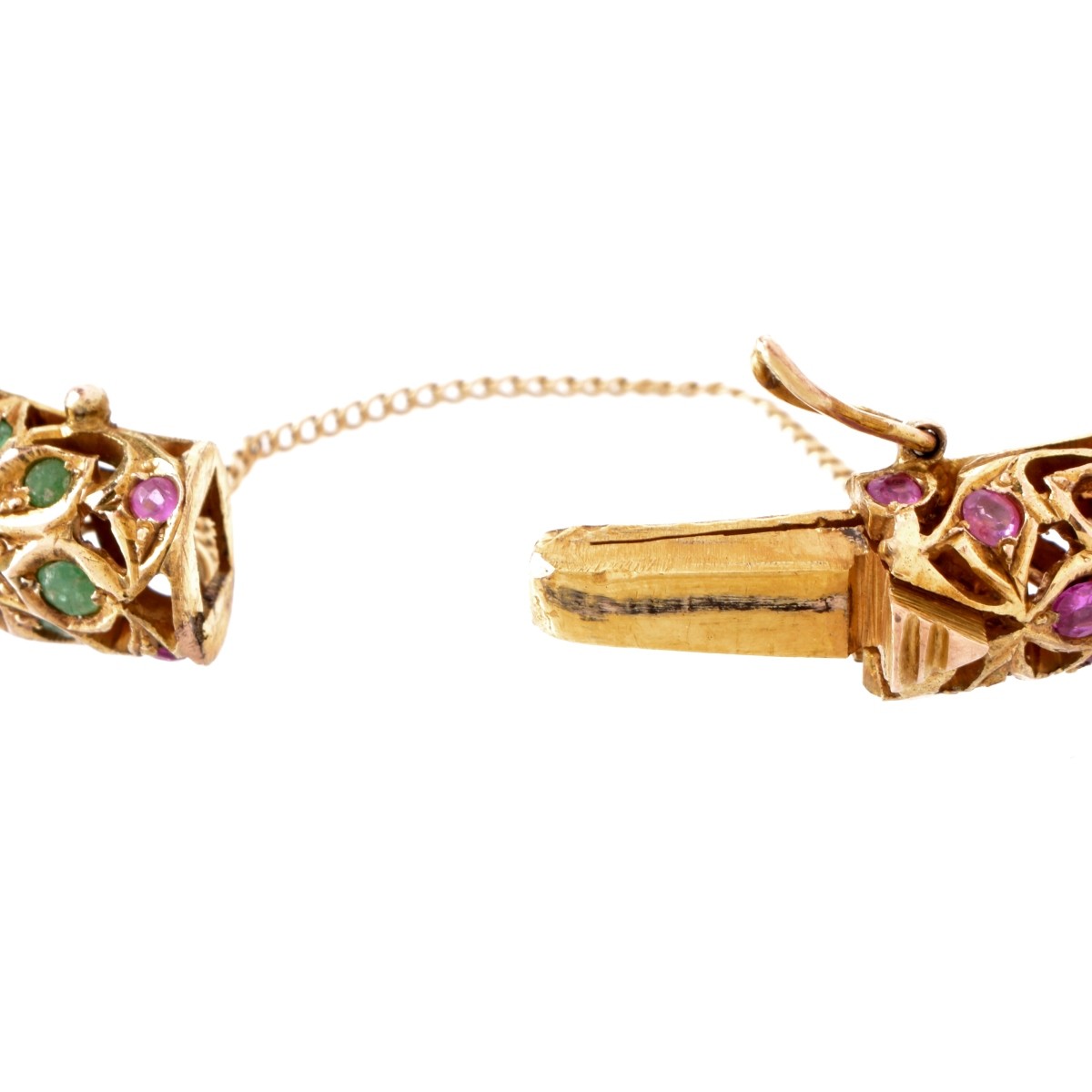 Mughal Design Gemstone and 12K Bangle