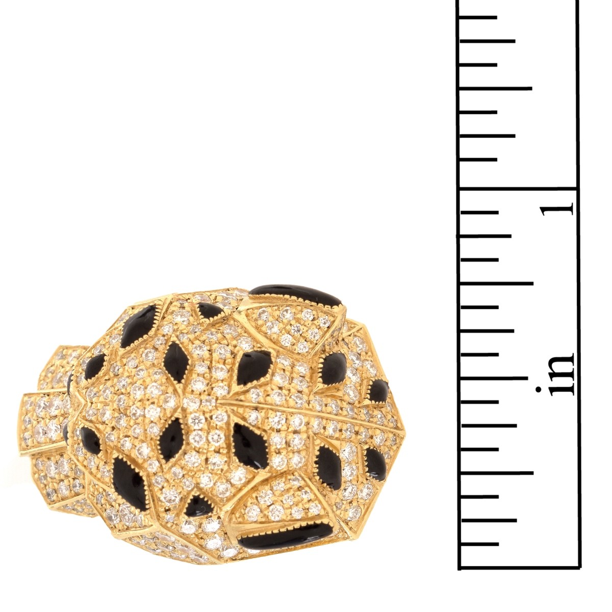 Cartier Diamond, Onyx, Emerald 18K Ring