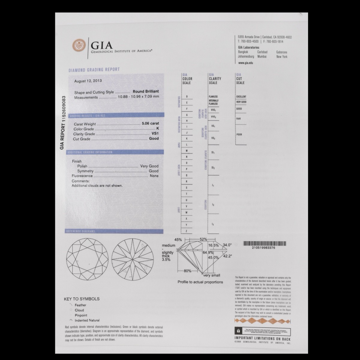 GIA Certified 5.06 Carat Diamond