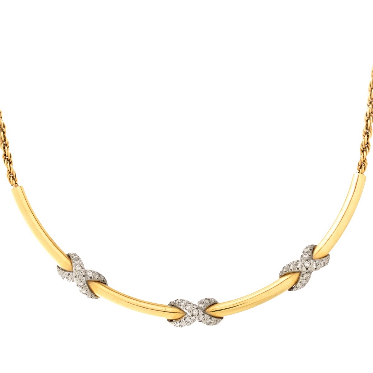 Vintage 14K and Diamond Necklace