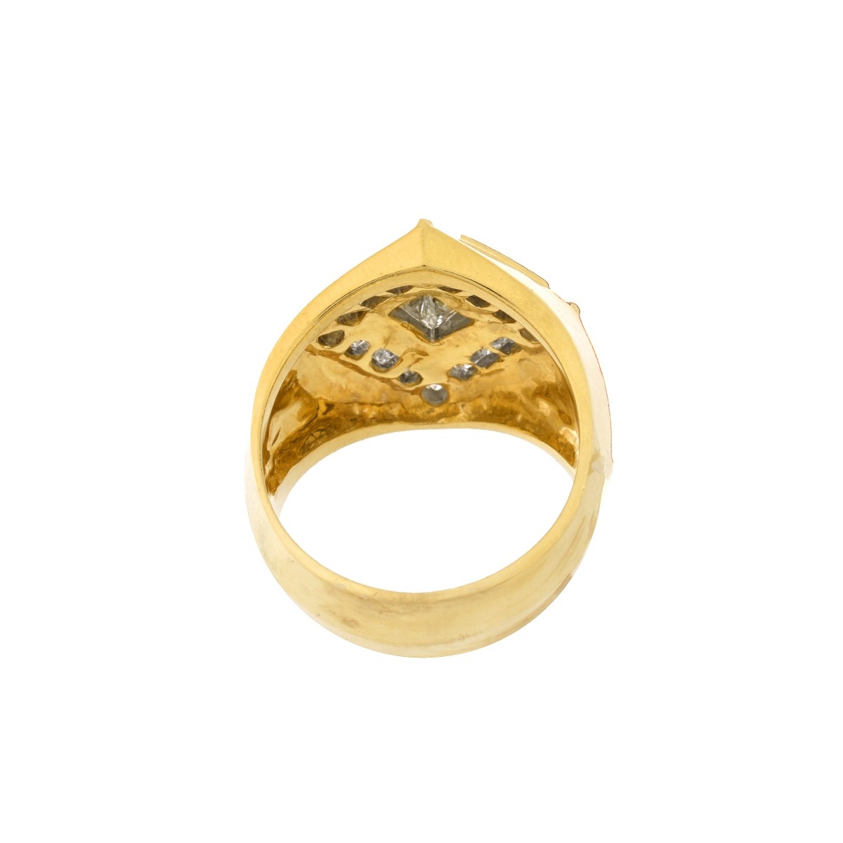 Man's Diamond and 14K Ring