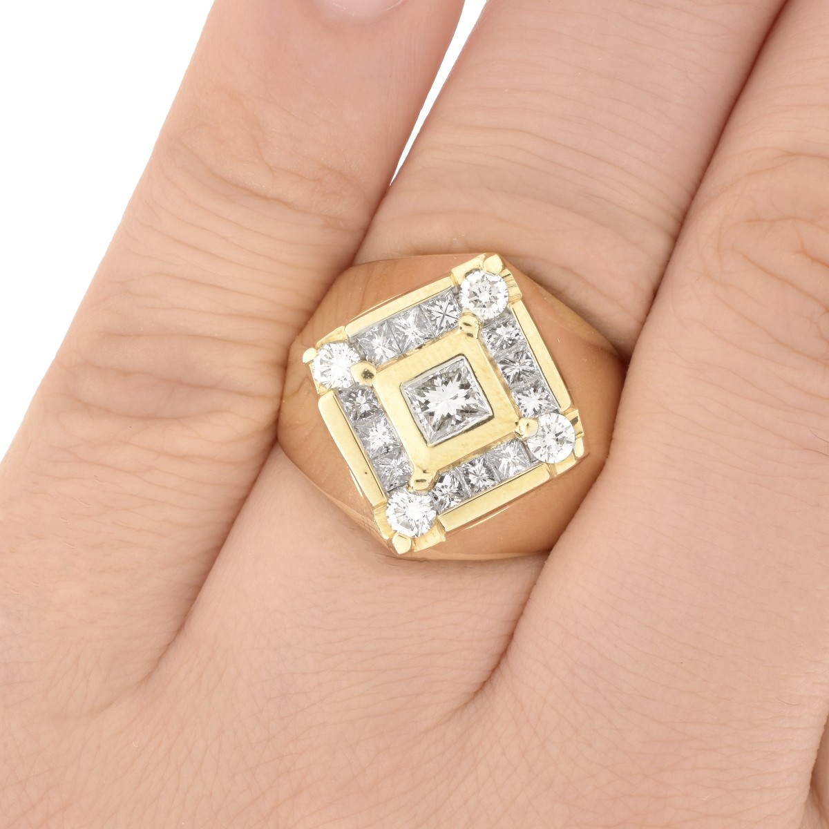 Man's Diamond and 14K Ring