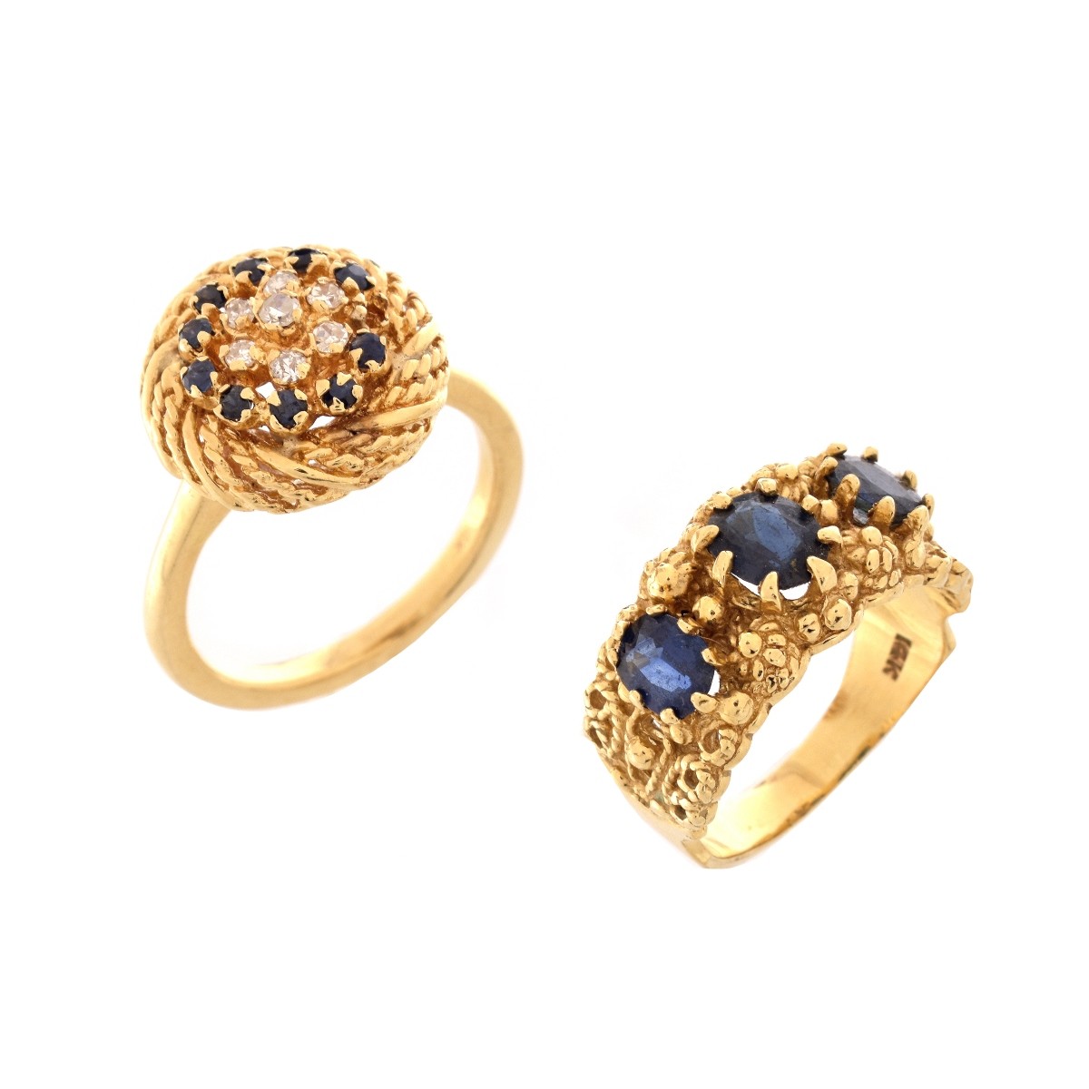 Two 14K and Gemstone Rings