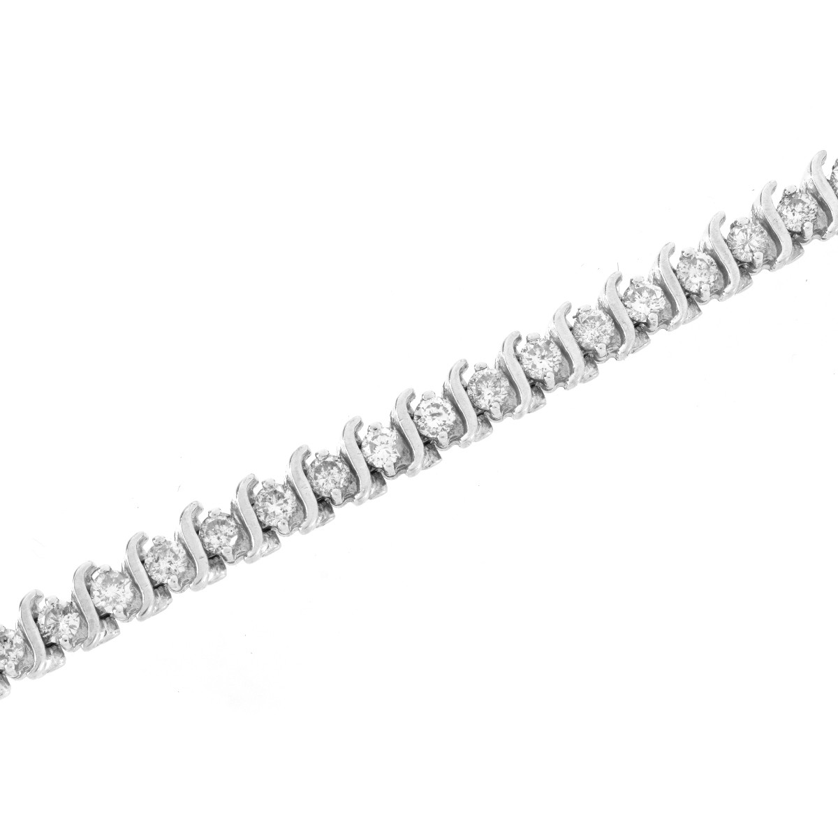 Diamond and 14K Gold Tennis Bracelet