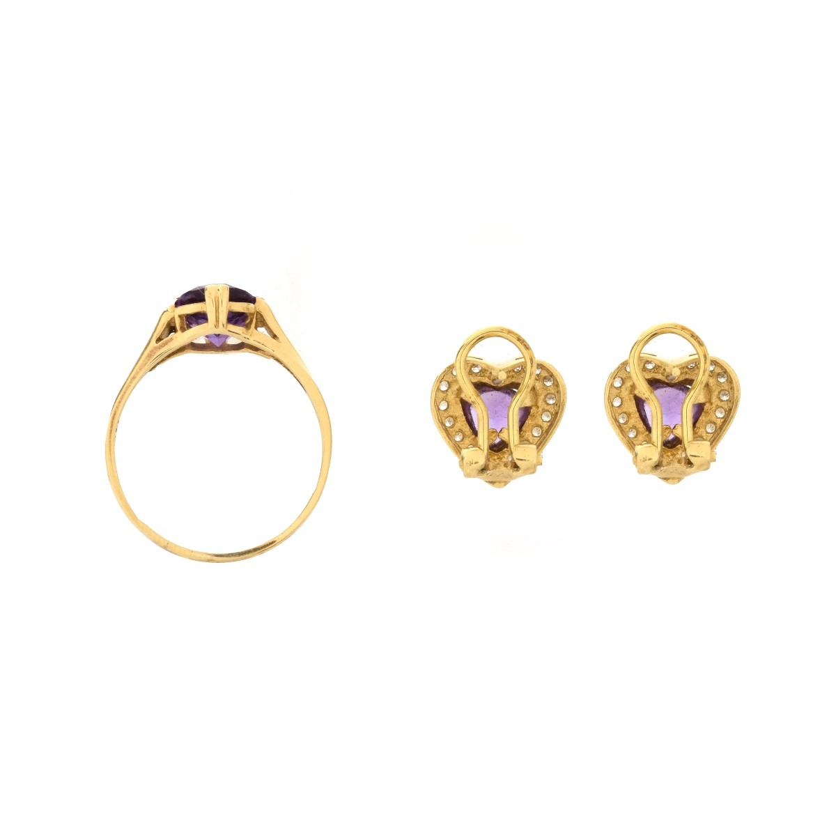 Amethyst,14K Earring and Ring