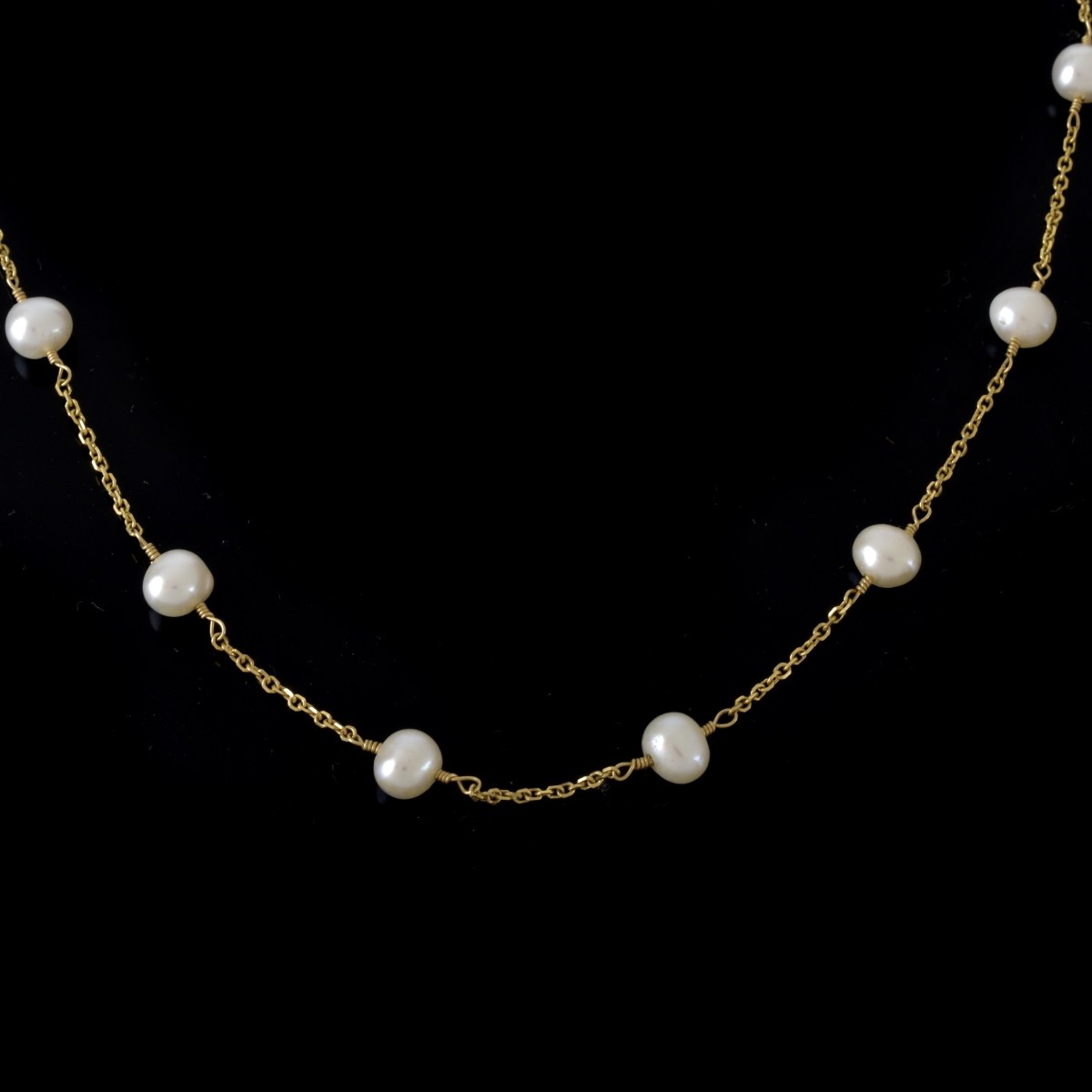 Pearl and 14K Necklace