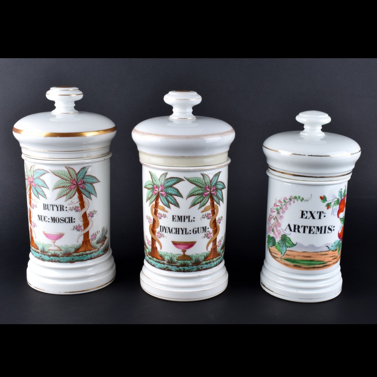 Three Apothecary Jars
