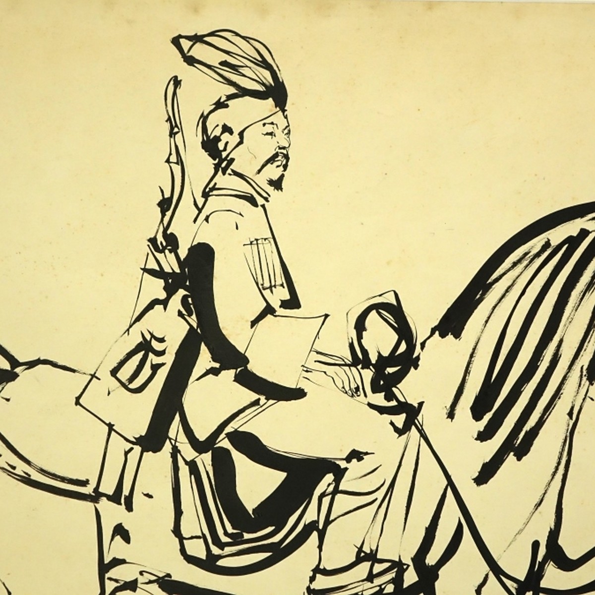 European School Ink On Paper Asian Warrior