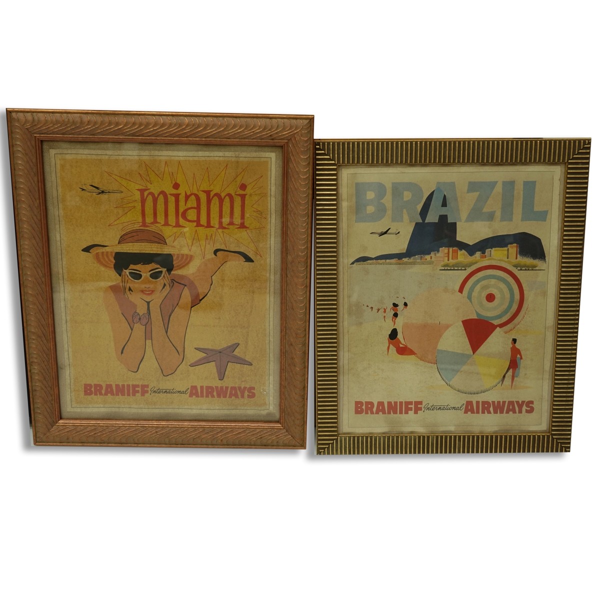 Two Braniff Airways Silk Screen Posters