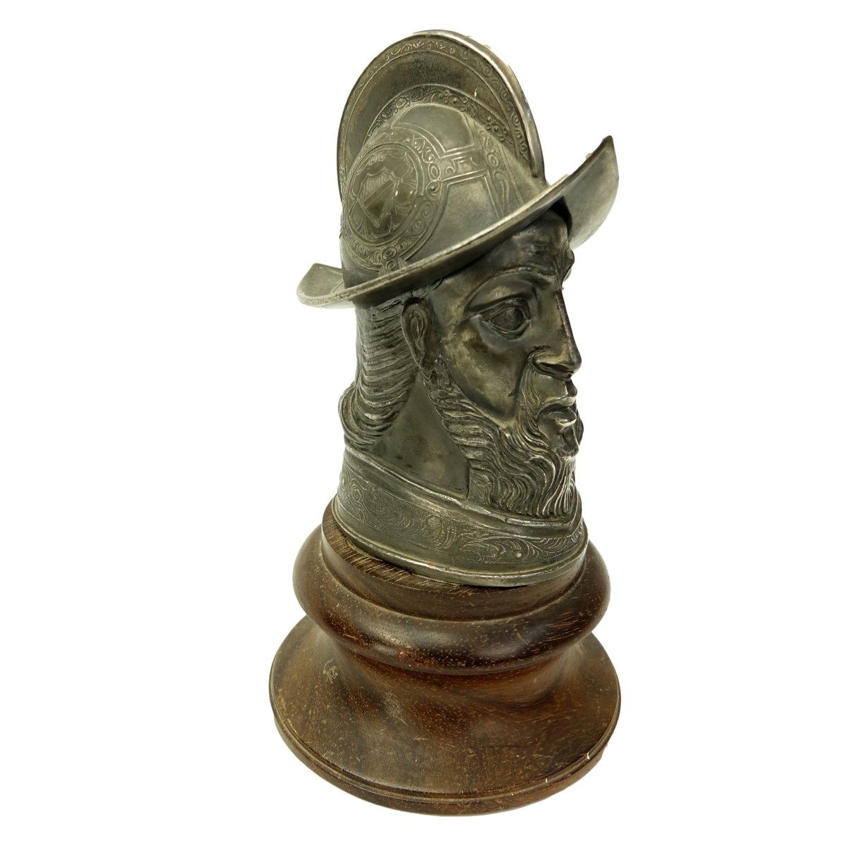 Metal Conquistador Head Figurine