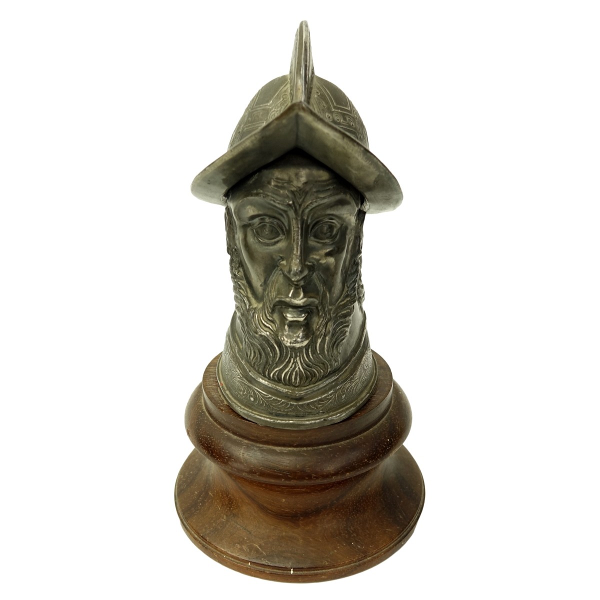 Metal Conquistador Head Figurine