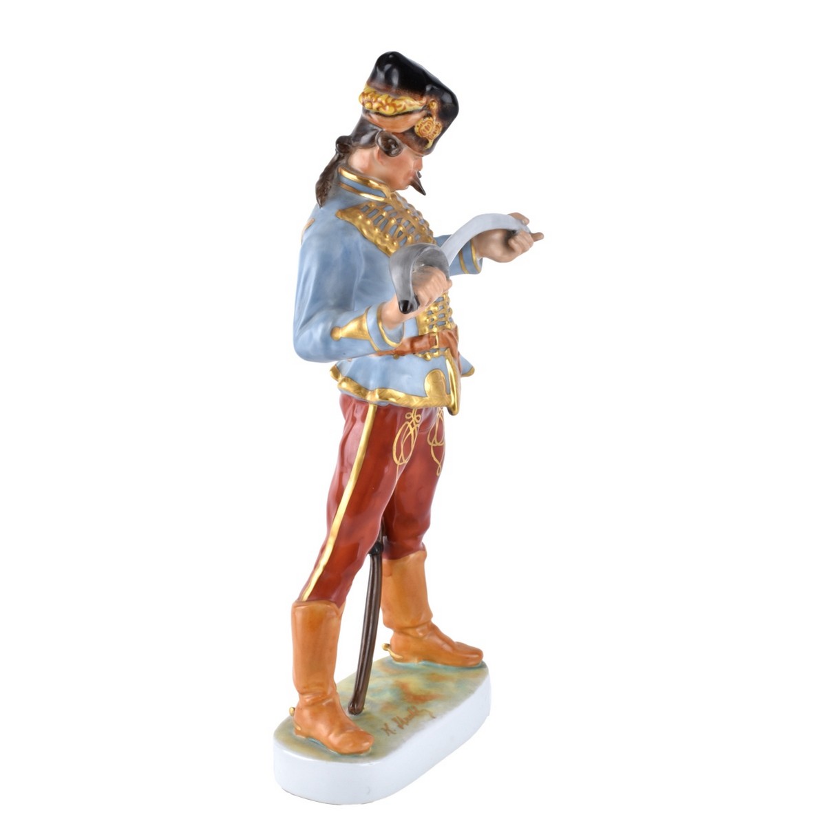 1880 Herend Hudik Hussar Porcelain Figurine