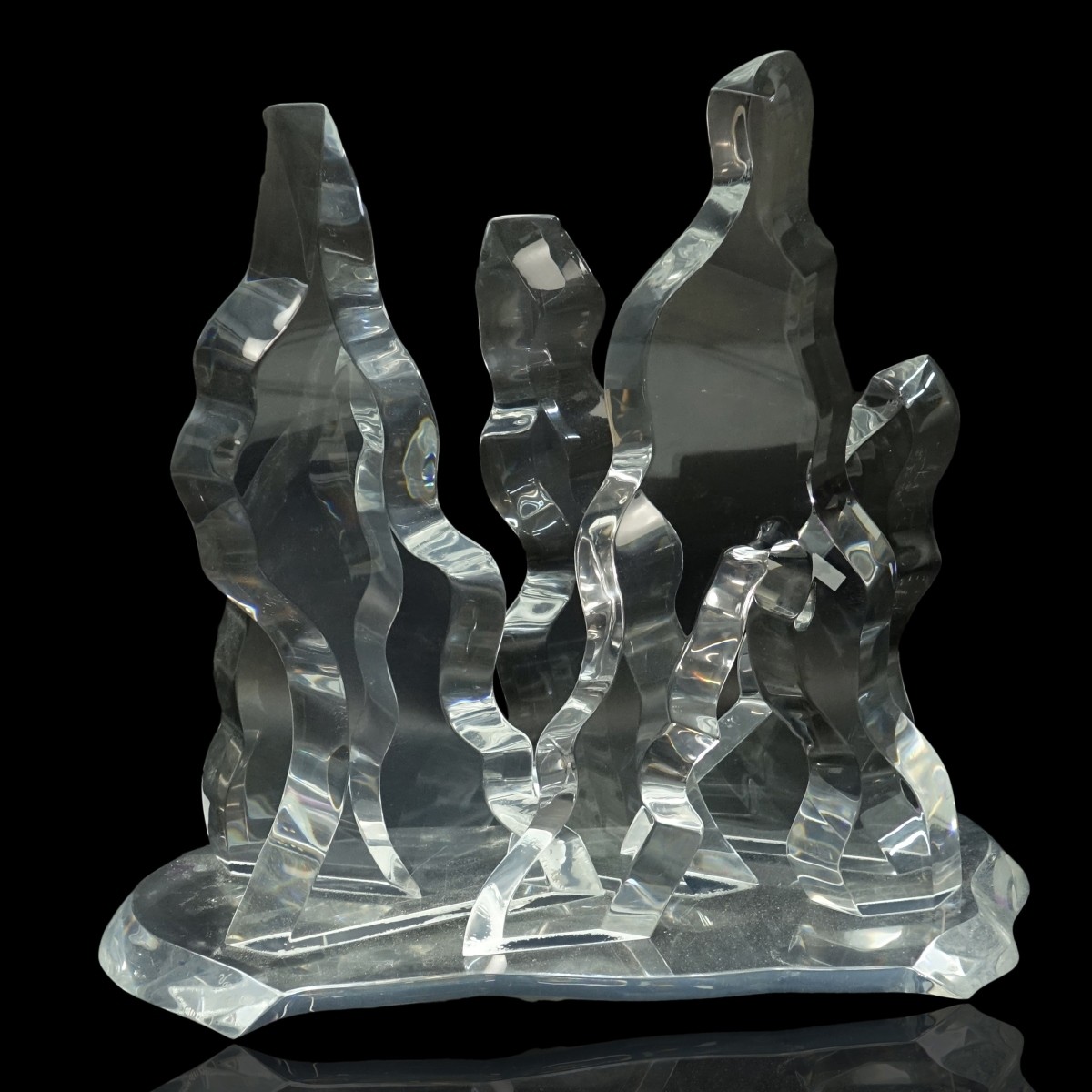 Van Teal (20C - ) Clear Lucite Abstract Sculpture