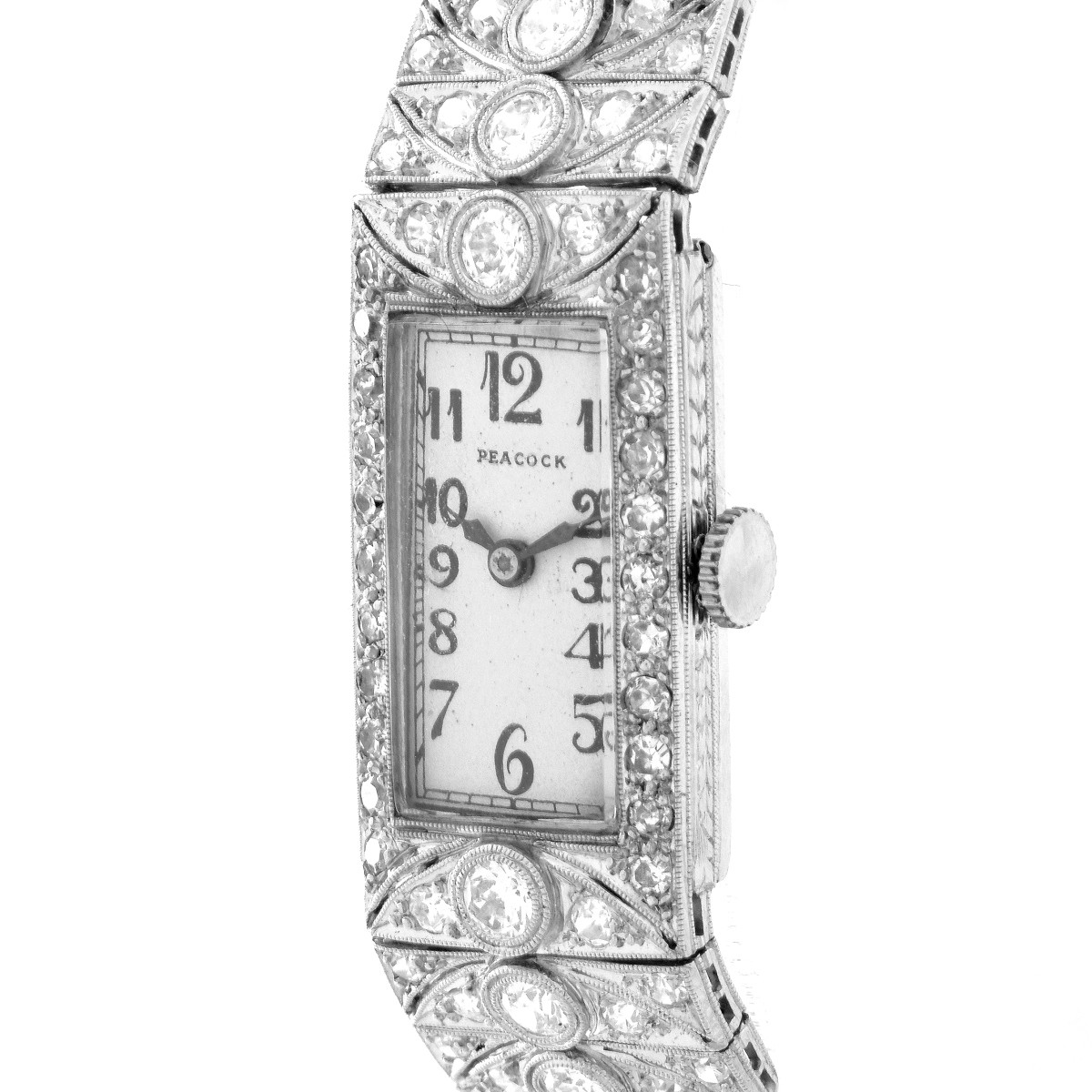 Diamond and Platinum Peacock Watch