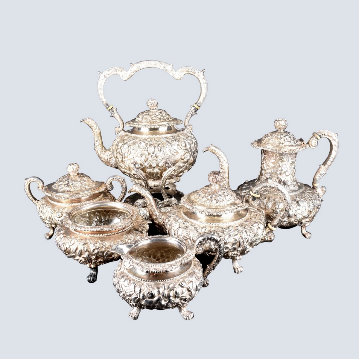 Kirk and Son Repousse Sterling Tea Set