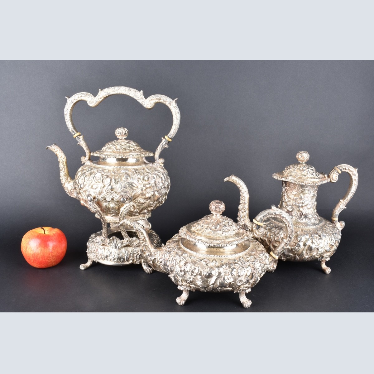 Kirk and Son Repousse Sterling Tea Set