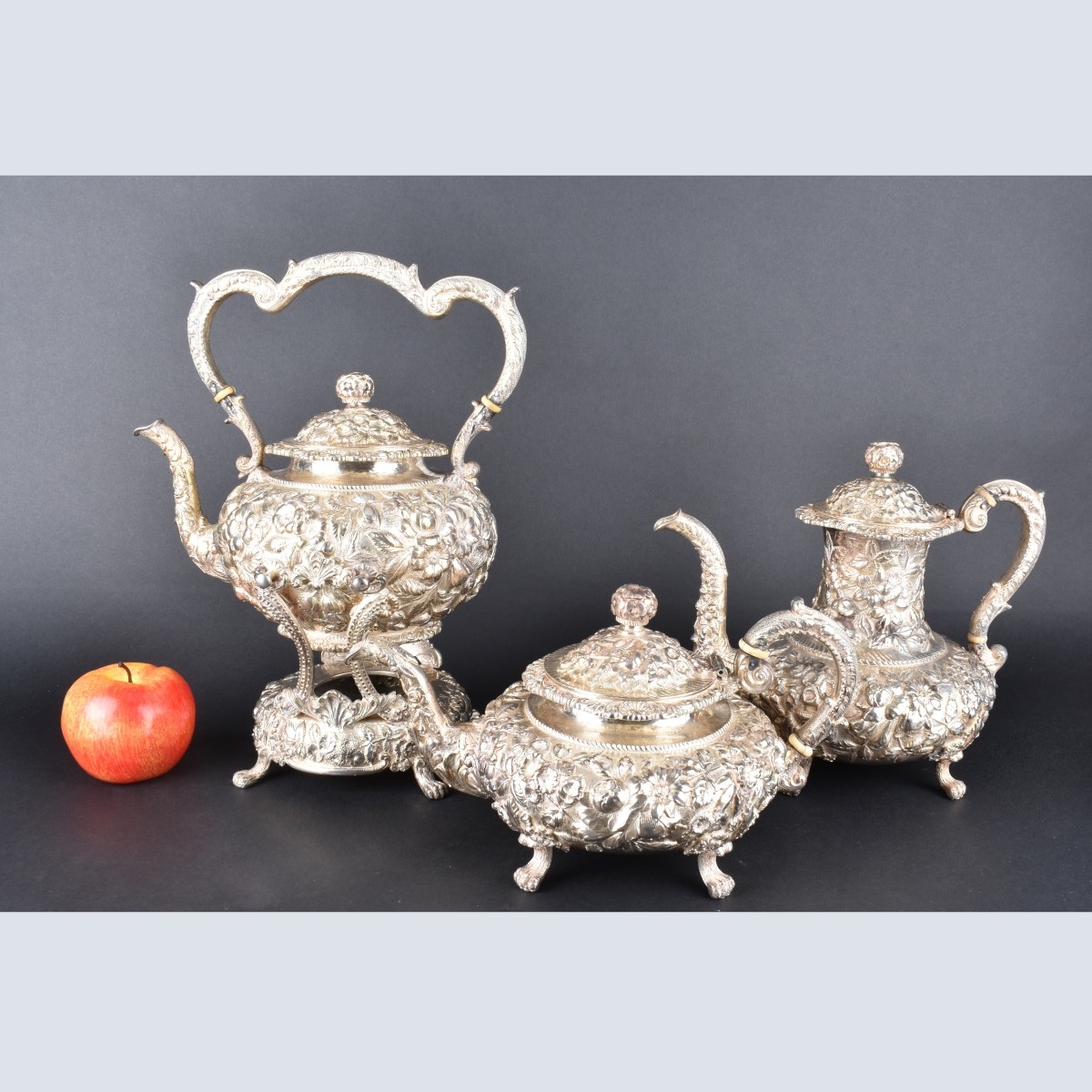 Kirk and Son Repousse Sterling Tea Set
