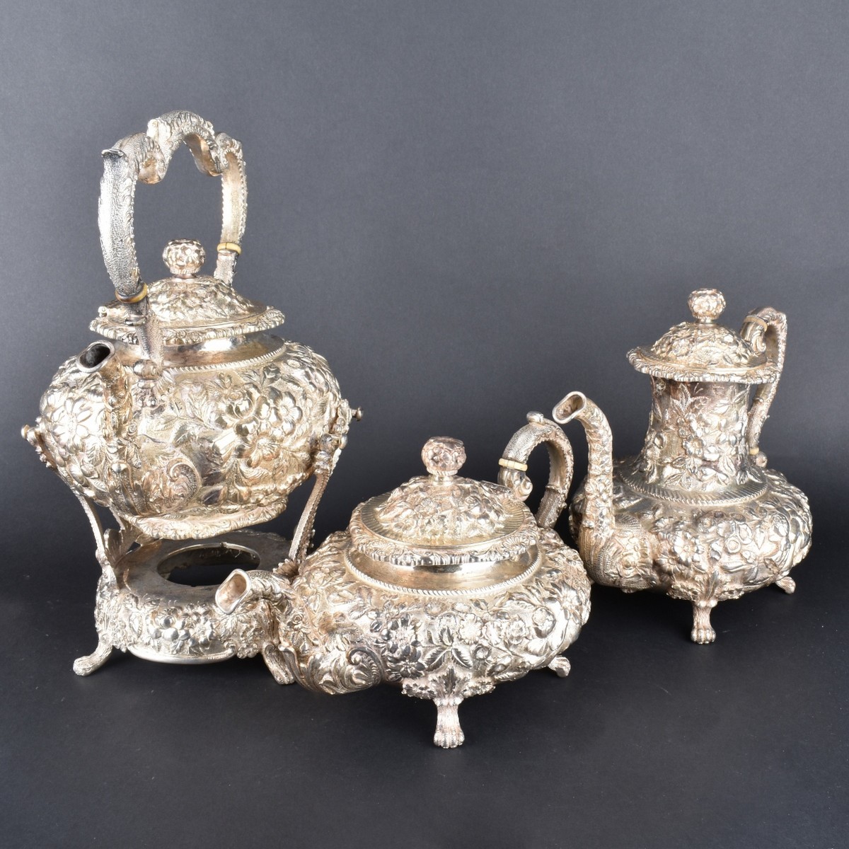 Kirk and Son Repousse Sterling Tea Set