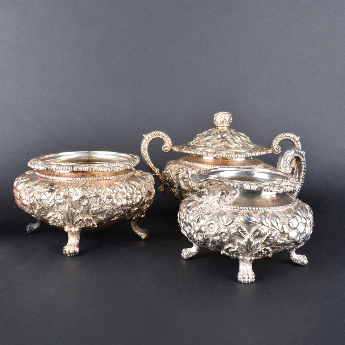 Kirk and Son Repousse Sterling Tea Set