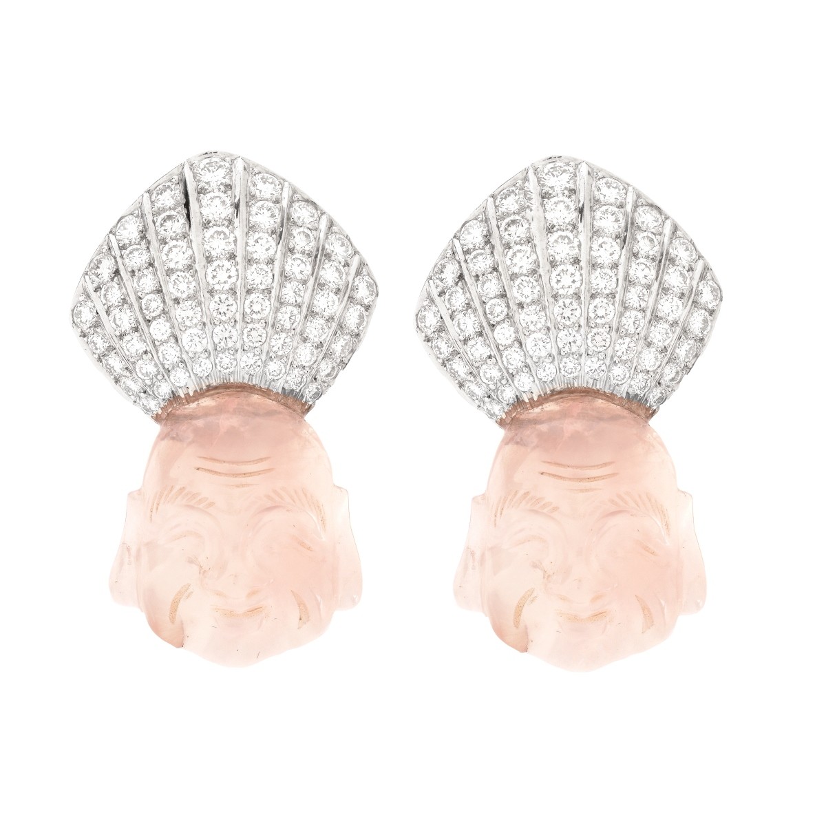 Tambetti Diamond and Platinum Ear Clips