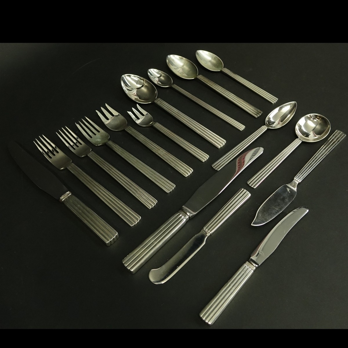 288 Pc Georg Jensen Bernadotte Sterling Flatware