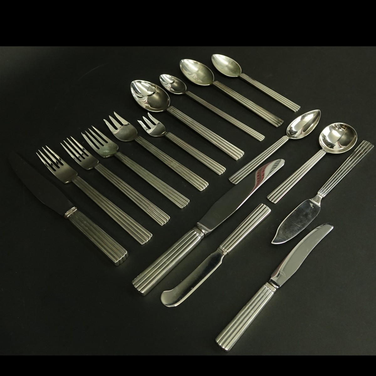 288 Pc Georg Jensen Bernadotte Sterling Flatware