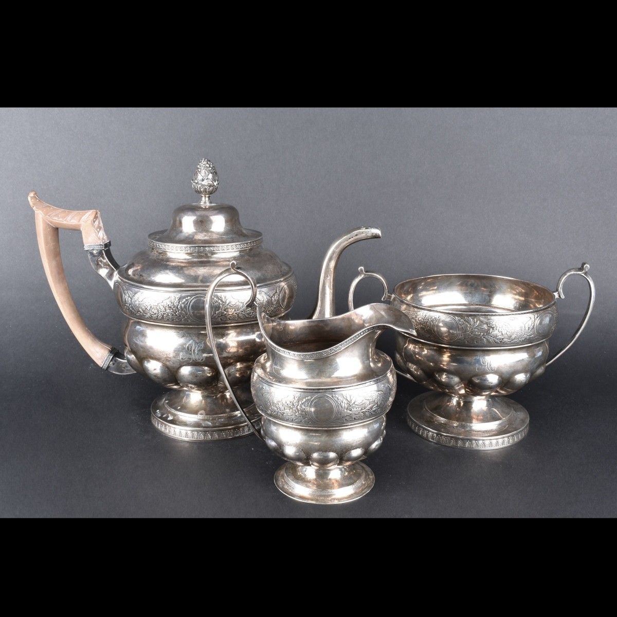 19C Chaudron Rasch Silver Tea Set