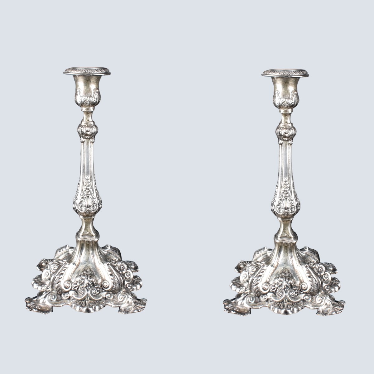Ornate Sterling Silver Candlesticks