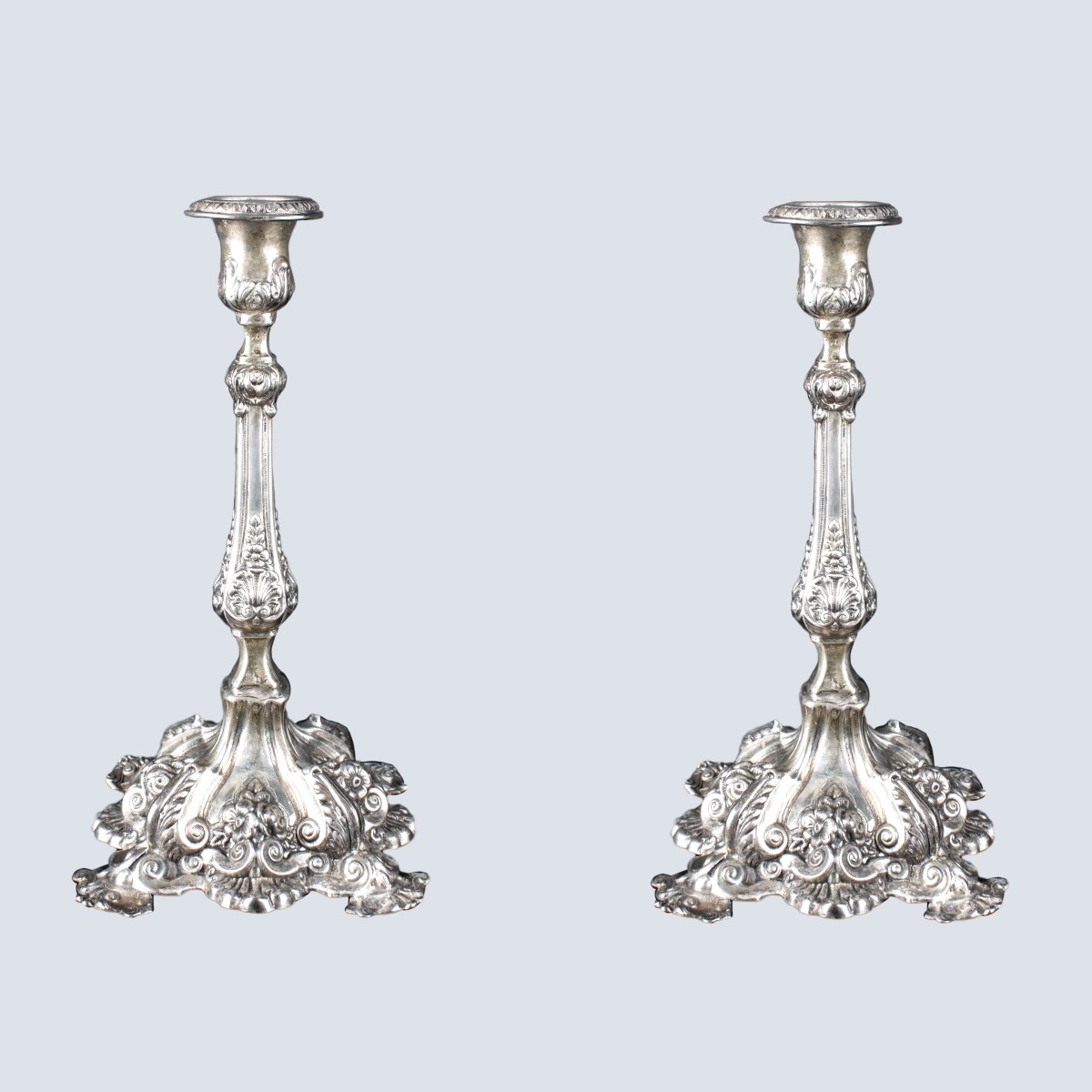 Ornate Sterling Silver Candlesticks