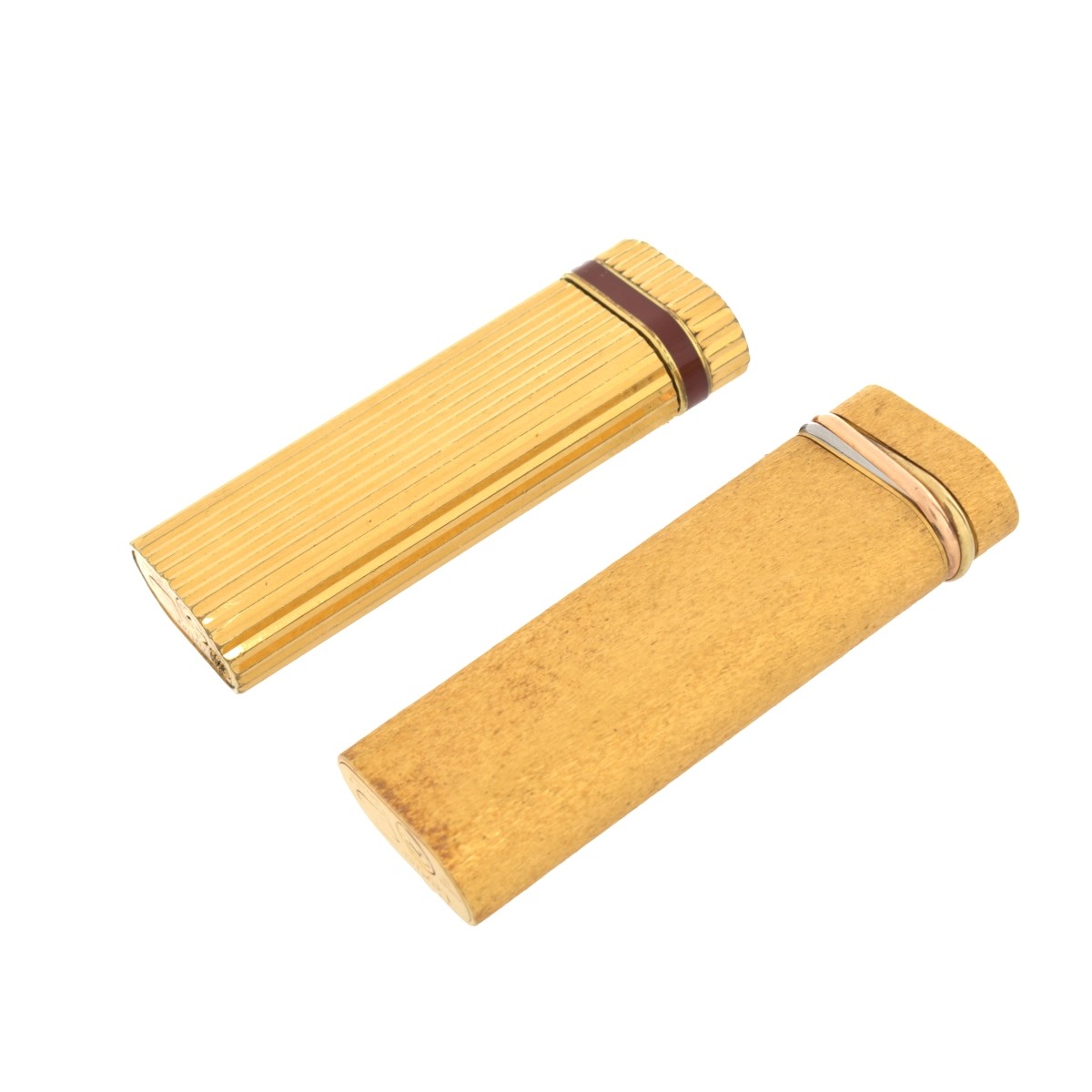 Two Vintage Cartier Gold Lighters