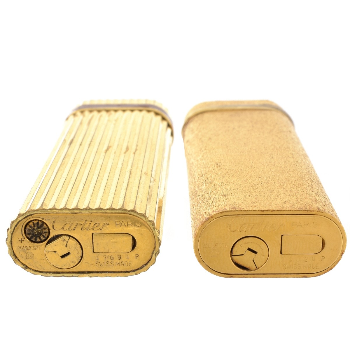 Two Vintage Cartier Gold Lighters