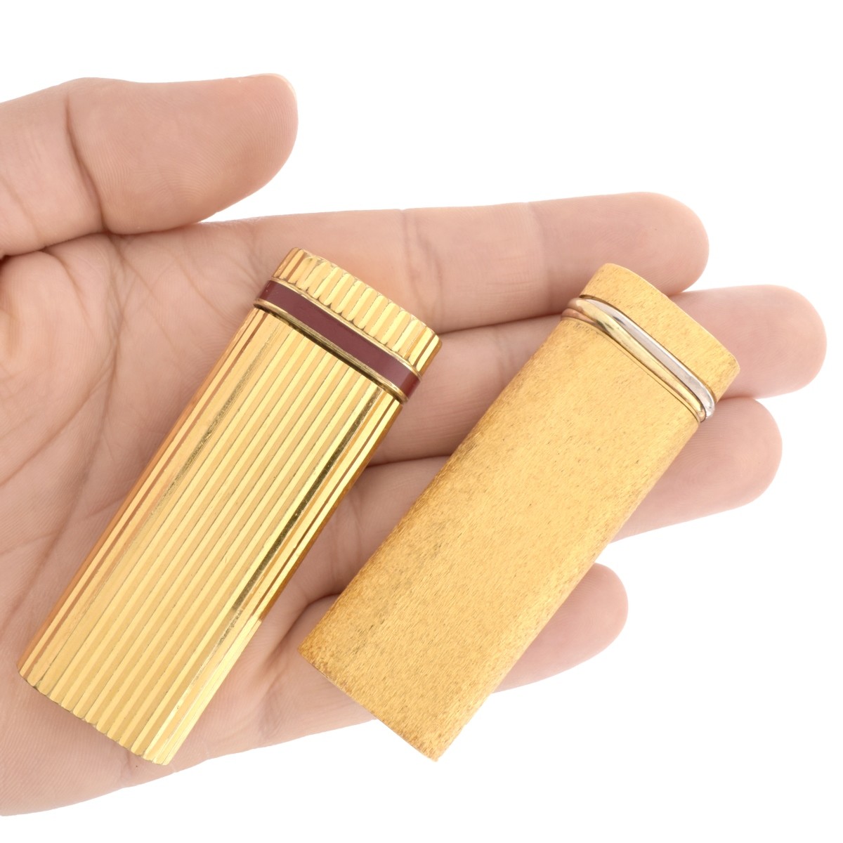 Two Vintage Cartier Gold Lighters