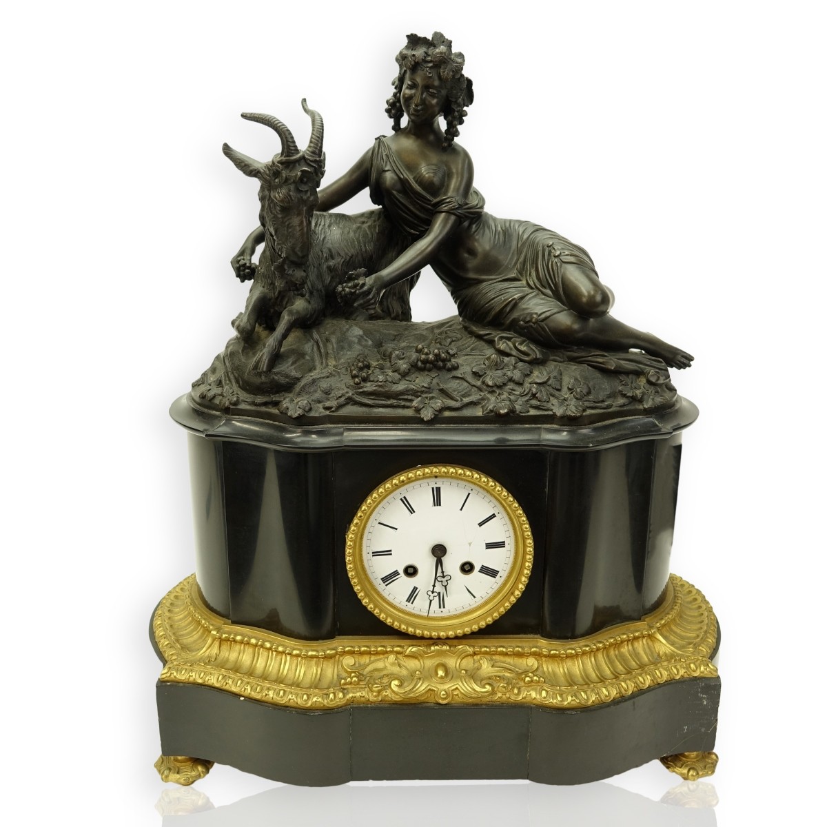 19C French Bronze Mantle Clock